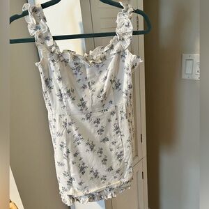 White (purple flowers) O. Vianca mini dress